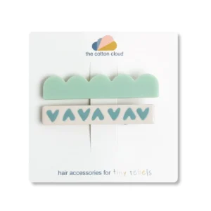 Haarclips 2 stuks - Aqua - The Cotton Cloud