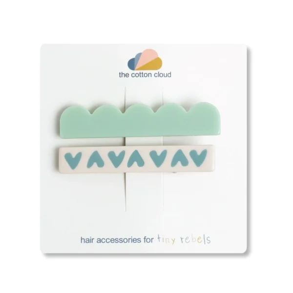 Haarclips 2 stuks - Aqua - The Cotton Cloud