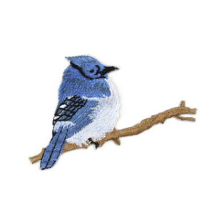Patch blauwe vogel 7,1x5 cm