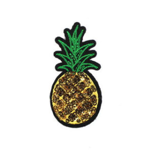 Patch ananas met pailletten 7,2x3,5 cm