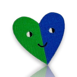 Patch hart groen/blauw