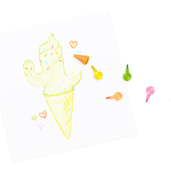 Ooly - Rainbow Scoops Stacking Erasable Crayons + Scented Eraser - Afbeelding 3