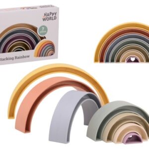 Bioplastic stapel regenboog 7 delig - Happy World