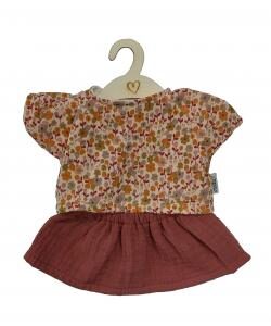 Poppenrok en -shirt blush happy flower - Hollie
