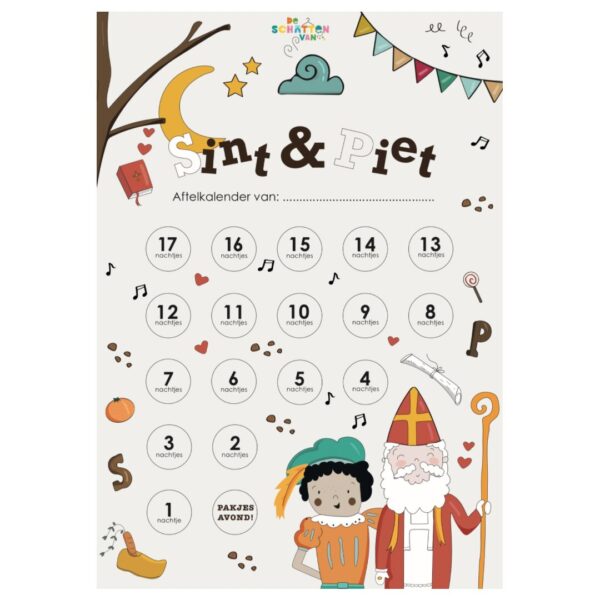 A2 Sinterklaas aftelkalender met stickers