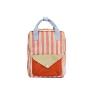 Sticky Lemon - Backpack Medium | Wonders | Envelope | Stripes Coral Pink + Sandy Yellow -