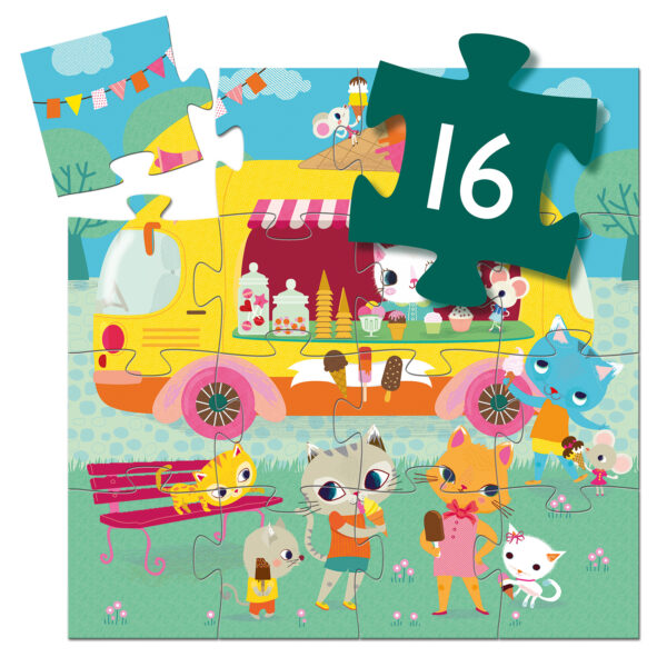 Djeco - Puzzel - De Ijscoman - 16 Stuks - Afbeelding 4