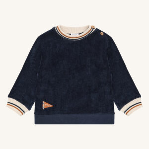 Hust & Claire - Sofus Ribbed Velour Sweatshirt - More Navy