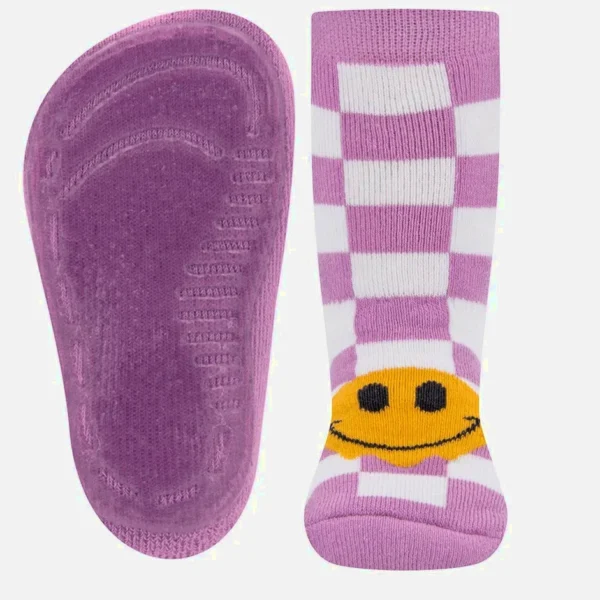 Ewers - Antislipsokken Softstep Ruit/Smile - Orchidee