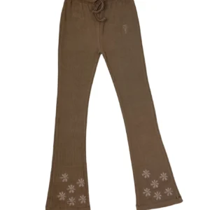 Two You Label - Lilly Legging Straight Embr. Flower | Brown