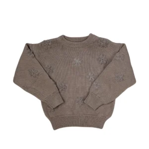 Two You Label - Noah Knitted Flower Jumper | Brown