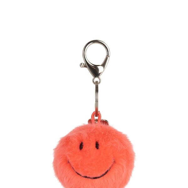 Sleutelhanger Smiley Corduroy 5,5cm - Bright Coral