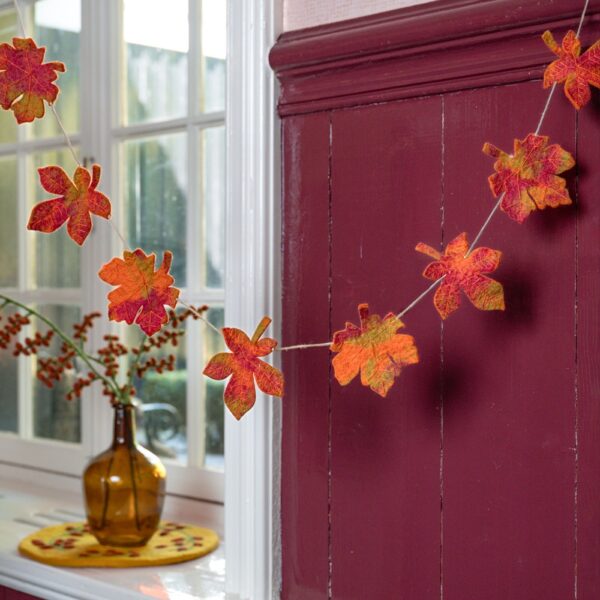 Sjaal met verhaal - Viltslinger Herfstblad Indian Summer