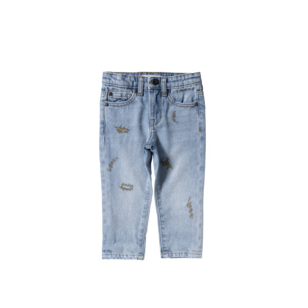 Your Wishes - Tapered Embro Jeans  - Faded Blue