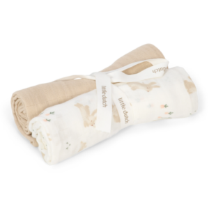 Little Dutch - Swaddle doeken hydrofiel Baby Bunny - 70 x 70 cm