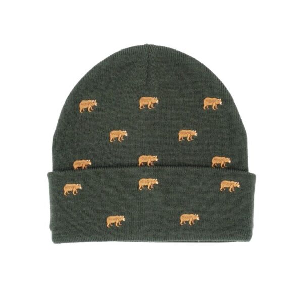 Maximo - Beanie - Groen met beer (49-51)