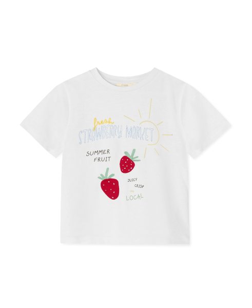 Fliink -  Sommer Stawberry T-Shirt - Cloud Dancer