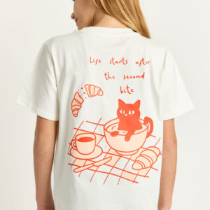 Strøm - T-Shirt - Bp Cat In Cereals - Off White