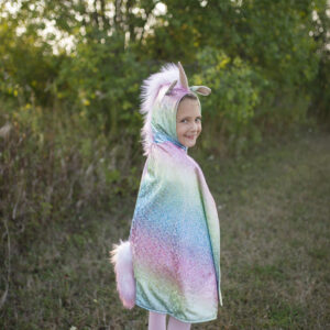 Great Pretenders - Reversible Unicorn and Dragon Cape, Rainbow, SIZE US 3-4