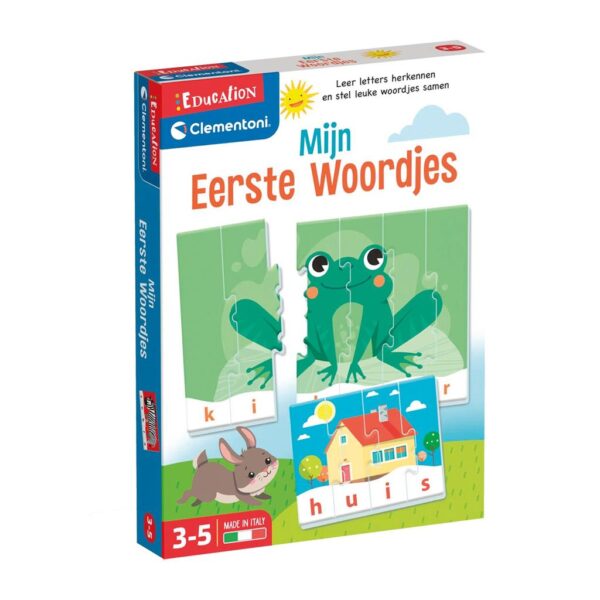 Clementoni educatief leerspel Mijn Eerste Woordjes met puzzelstukjes voor kinderen 3-5 jaar