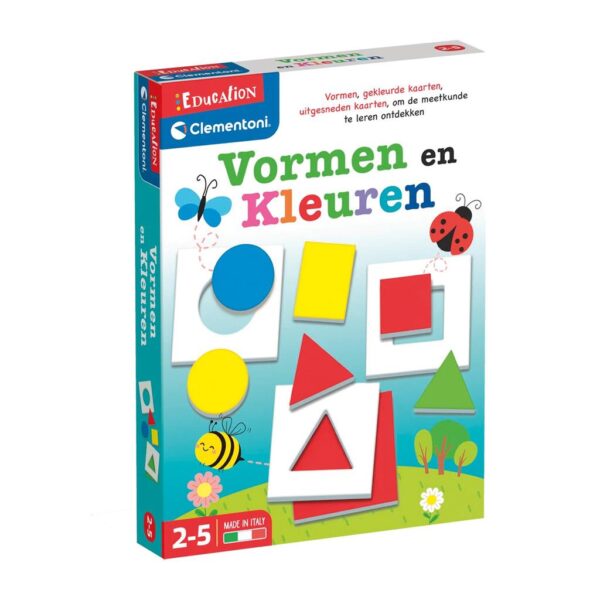 Clementoni educatief spel Vormen en Kleuren met gekleurde kaarten voor kinderen 2-5 jaar