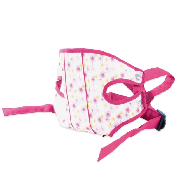 Roze poppendrager met bloemenpatroon en verstelbare bandjes voor speelgoedpoppen