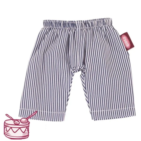 Gestreepte kinderbroek met grijs-witte verticale strepen en elastische tailleband