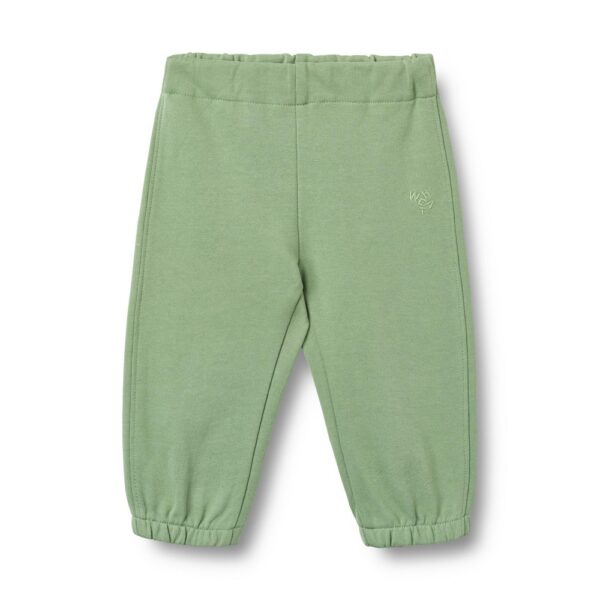 Mintgroene baby joggingbroek met elastische tailleband en enkels