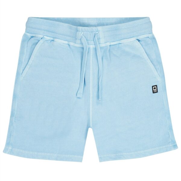 Lichtblauwe katoenen joggingshort met elastische tailleband en koordsluiting voor jongens