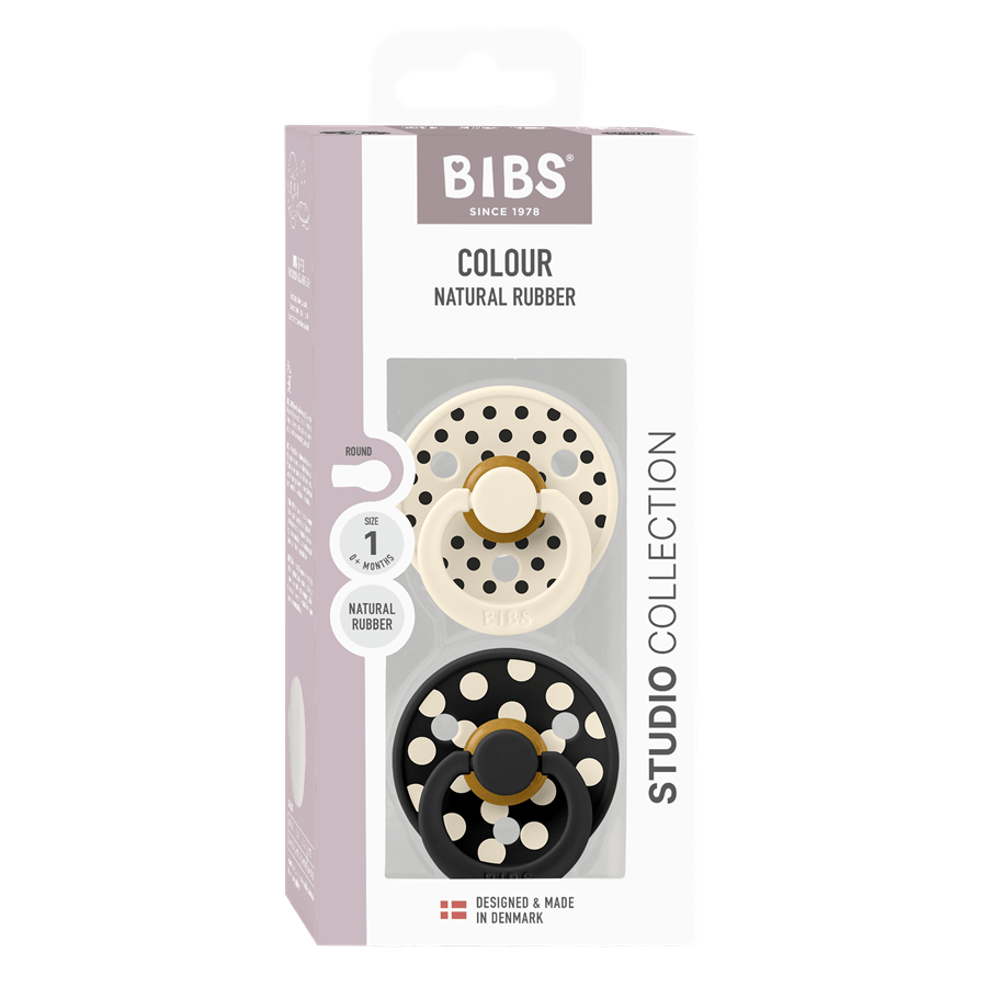 BIBS - Studio Colour 2-pack - Polka Ivory/Black - Maat 1 (0-6 maanden) - Afbeelding 4