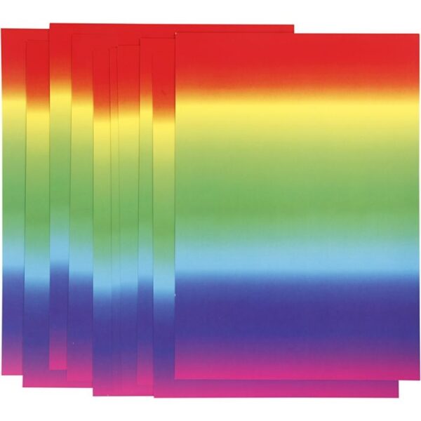 Abstracte regenbooggradiënt met horizontale kleurenbanden van rood naar paars met verticale overlap