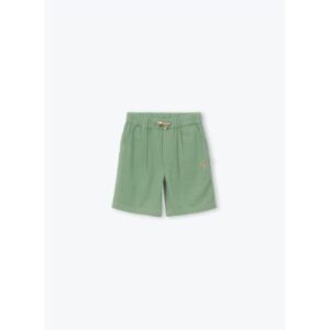 Groene korte broek met elastische taille en koord voor kinderen