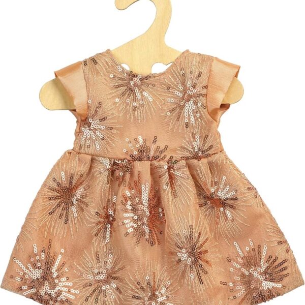 Heless Glitterjurk Rose Gold met pailletten en sterrenpatroon voor poppen 28-35 cm