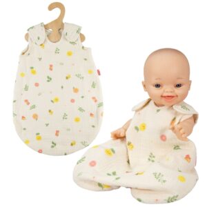 Heless - Muslin poppen slaapzak "Cheeky Fruits" - 100% biologisch katoen - 35-45 cm