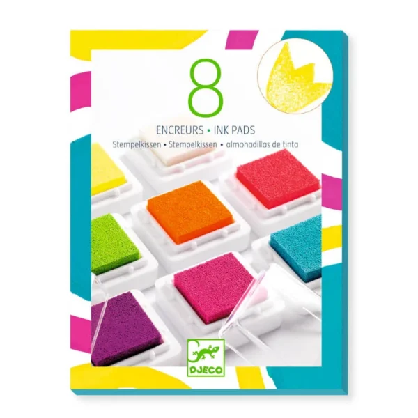 Djeco - 8 inktkussens en 1 reiniger - pop