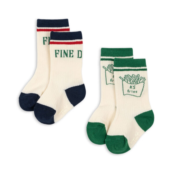 Konges Slojd - 2 Pack Rib Fries Socks - Fine Dining