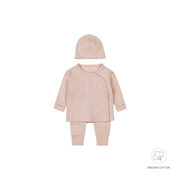 Dirkje - 2 Piece Babysuit + Hat - Light dusty pink