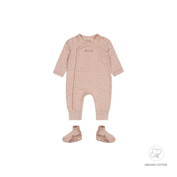 Dirkje - 1 Piece Babysuit + Booties - Light dusty pink