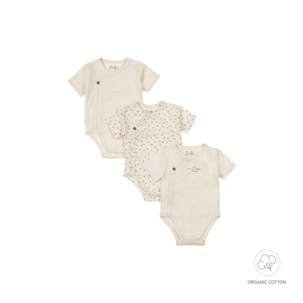 Dirkje - Baby 2 Layers Body 3-Pack Shortsleeve - Off white