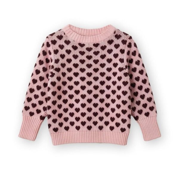 Fliink - Janie Cashmere Heart Pullover - Smoke Rose / Burgendy