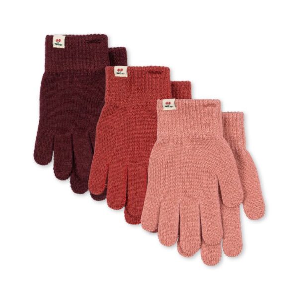 Konges Slojd - 3 Pack Filla Gloves - Rose mix