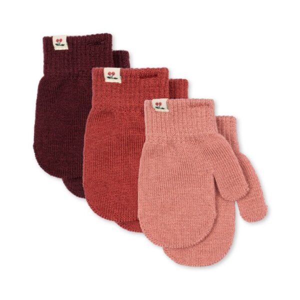 Konges Slojd - 3 Pack Filla Mittens - Rose mix